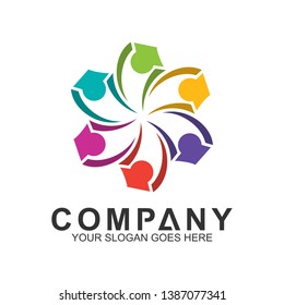 multicolored pictorial people logo design graphic for family care,social relationship,healthy people,happy kids,adoption child,education school,foundation community and medical clinic