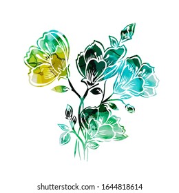 Multicolored picturesque abstract flower. Vector illustration
