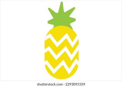 multi-colored pineapple. Vector illustration.collection of pineapple tropical fruits isolated on white background
