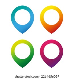 multicolored pins on white background. Vector illustration.