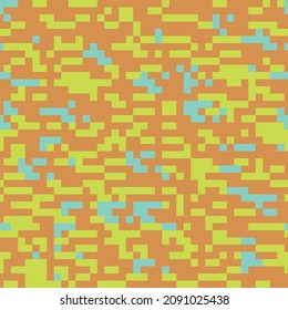 Multi-colored, pixel camouflage. Print for various fabrics and products.