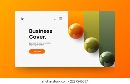 Multicolored placard design vector illustration. Clean realistic spheres book cover concept.
