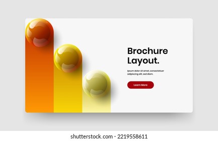 Multicolored placard design vector template. Colorful realistic spheres flyer illustration.