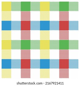 Multicolored plaid fabric pattern Classic seamless textile design.