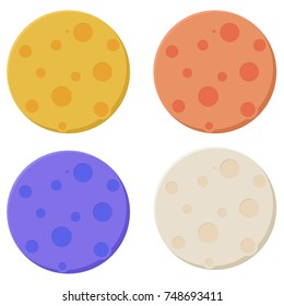 multicolored planets on white background