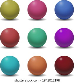 Multicolored plastic balls 3d objects