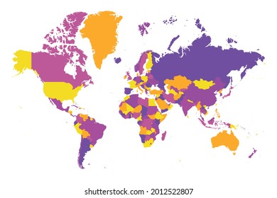 Multicolored political map of World.