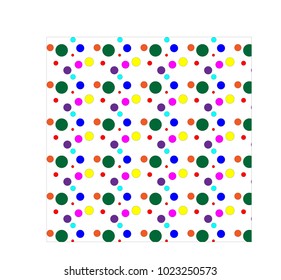 multicolored polka dots in various sizes made into a pattern