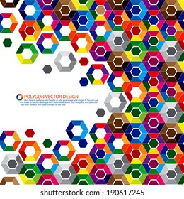 Multicolored polygon vector design