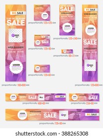 Colección masiva de plantillas de banners para sitios web de 10 tamaños estándar multinacionales en segundo plano