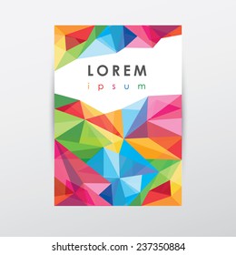 multicolored polygonal low poly style letterhead cover design template for business presentations