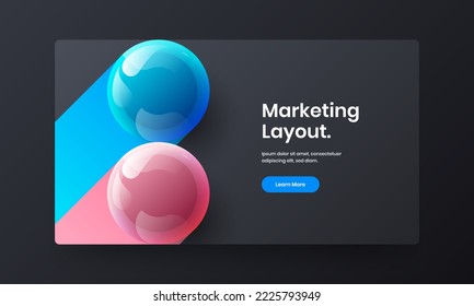 Multicolored poster vector design illustration. Minimalistic realistic balls brochure template.