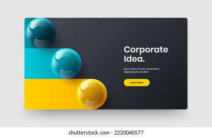Multicolored presentation design vector concept. Creative 3D spheres brochure layout.