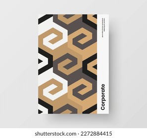 Multicolored presentation design vector layout. Trendy mosaic tiles booklet template.