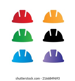 multicolored project helmet vector icon