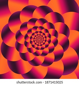 Multicolored psychedelic background, funky vortex vector art.