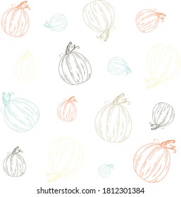 Multicolored pumpkin pattern different sizes