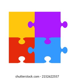 Multi-colored puzzle for children. Vector illustration.