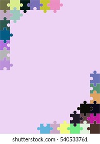 A multicolored puzzle frame. Vector illustration
