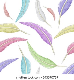 Multicolored quill pattern on white