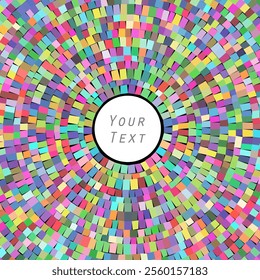 Multicolored radial abstract splash, waves, background for text