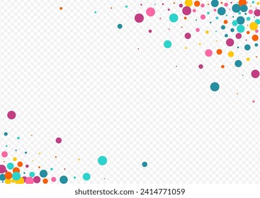 Fondo transparente del vector volador de lluvia multicolor. Invitación a la Polka de Navidad. Fondo Del Punto De Invitación. Patrón de efectos de confeti arcoiris.
