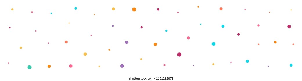 Multicolored Rain Happy Vector Panoramic White Background. Independence Dust Design. Abstract Confetti Background. Rainbow Circle Flying Invitation.