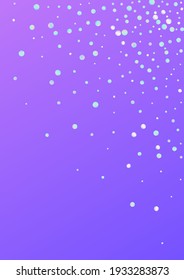Multicolored Rain Vector Blue Background. Hologram Christmas Polka Postcard. Celebrate Backdrop. Colored Happy Banner.