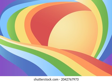 Multicolored rainbow abstract background, portal, gradient. LGBT concept. Design for the holiday, websites, invitations, posters, brochures and postcards. Vector illustration.