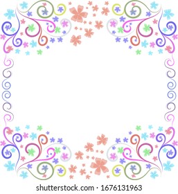 Marco multicolor de flores y motivos para la creatividad