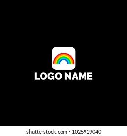 Multi-colored rainbow logo