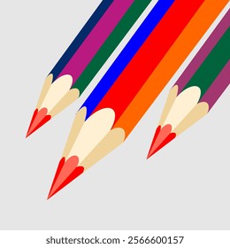 multicolored rainbow pensils isolated on white background