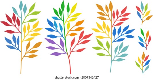 mehrfarbige Regenbogenpflanzen, Vektorgrafik