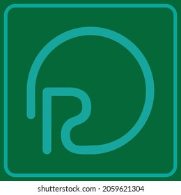 multicolored rc logo on a square background simple design