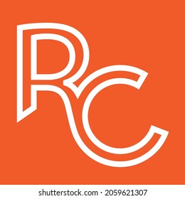 multicolored rc logo on a square background simple design