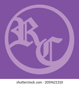 logotipo multicolor rc en un fondo cuadrado diseño simple