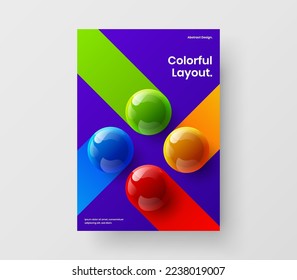 Multicolored realistic balls booklet concept. Original presentation design vector illustration.