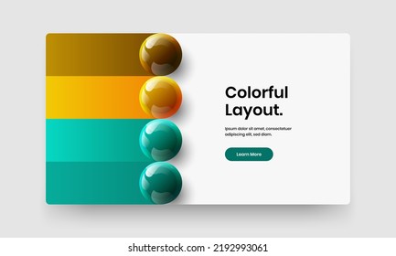 Multicolored realistic balls placard concept. Simple book cover vector design illustration.