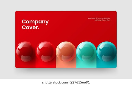 Multicolored realistic spheres booklet layout. Colorful corporate identity vector design illustration.