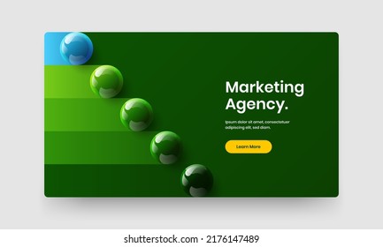 Multicolored realistic spheres flyer template. Premium booklet design vector concept.