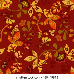 multicolored  red  yellow seamless flower ornament