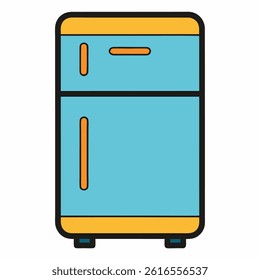 Multicolored Refrigerator Vector Icon – Stylish Kitchen Equipment on White