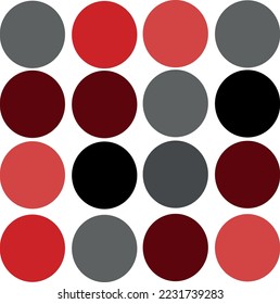Multi-colored regular-shaped circles arranged in the shape of a square