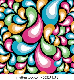 Multicolored Retro Organic Pattern repeats seamlessly.