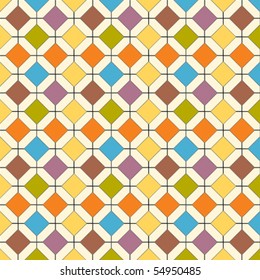 A multicolored retro style vector pattern. Geometrical colorful vintage pattern.