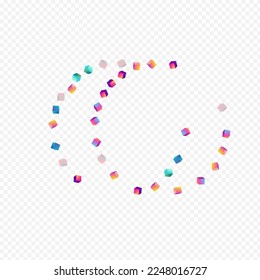 Multicolored Rhombus Vector Transparent Background. Iridescent Shiny Block Paper. Geometric Cube Cover. Gradient Polygon Abstract Brochure.