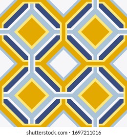 Multicolored rhombuses seamless pattern in retro style. Stock vector illustraion for web, print, scrapbooking, wrapping paper, textiles, background and wallpaper.