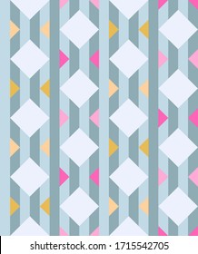 Los rombos multicolores utilizan un patrón impecable en estilo retro. Iluminación vectorial de material para la web, la impresión, la rayado, el papel envolvente, los textiles, el fondo y el papel pintado.