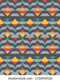 Multicolored rhombuses seamless pattern in retro style. Stock vector illustraion for web, print, scrapbooking, wrapping paper, textiles, background and wallpaper.