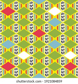 Multicolored rhombuses seamless pattern. Stock vector illustration for web, print, scrapbooking, wrapping paper, textiles, background and wallpaper.